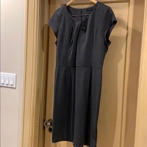 Banana Republic gray twist front keyhole dress 12